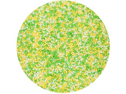 Apró fehér-sárga-zöld cukor golyócskák 80 g