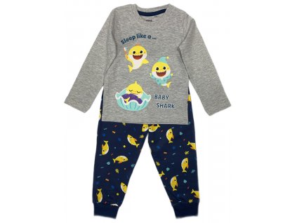 Chlapčenské pyžamo - Baby Shark sivé (Méret - gyermek 104)