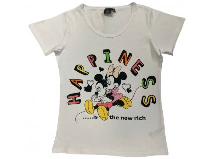 Dámske tričko - Minnie Mouse Hapiness biele (Méret - gyermek L)