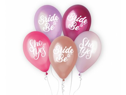 67852 latexove balony bride to be she said yes 5 ks