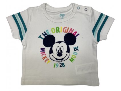 Detské tričko s krátkym rukávom - Mickey Mouse biele (Méret - babáknak 3 hónap)