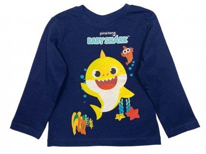 Chlapčenské tričko s dlhým rukávom - Baby Shark modré (Méret - gyermek 104)