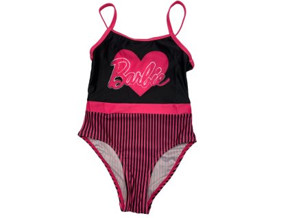 Jednodielne plavky - Barbie čierno-ružové (Méret - gyermek 104/110)