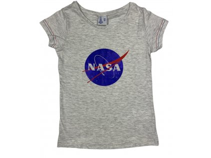 Dievčenské tričko - NASA sivé (Méret - gyermek 134)