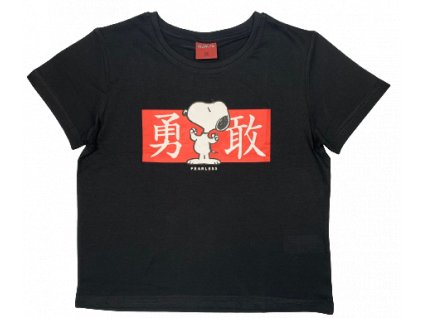 Dievčenské tričko - Snoopy čierne (Méret - gyermek 134)
