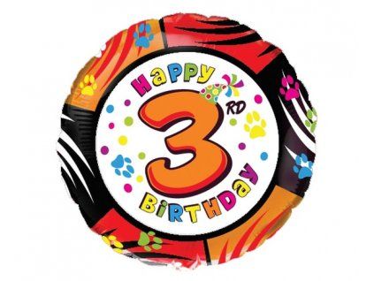 Fóliový balón - Happy Birthday 3rd