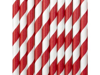 Papír szívószálak - piros 10 db