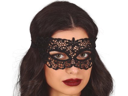 Horgolt álarc - fekete