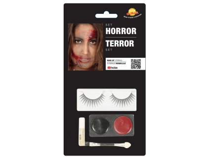 72732 1 horror make up set cierno cerveny