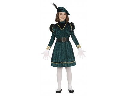 Detský dievčenský kostým - Zelené páža (Méret - gyermek S)