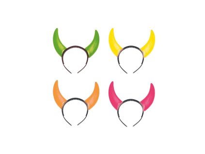 Ördögi szarvak fejpánt - Neon