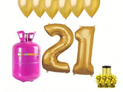76365 helium party set na 21 narodeniny so zlatymi balonmi