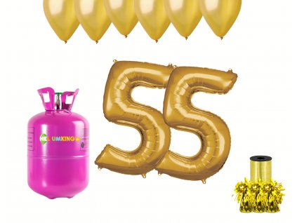 76323 helium party set na 55 narodeniny so zlatymi balonmi