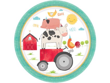Papír tányérok - Farm 8 db 23 cm