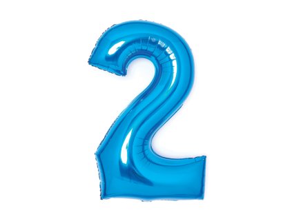 2 - es midi szám fólia lufi  - kék 66 cm