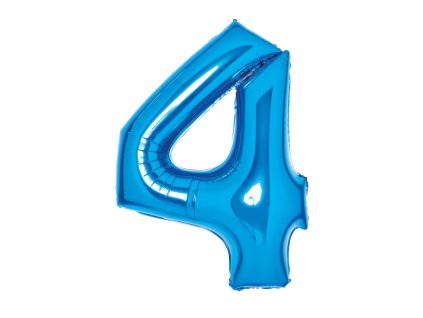 4 - es midi szám fólia lufi - kék 66 cm