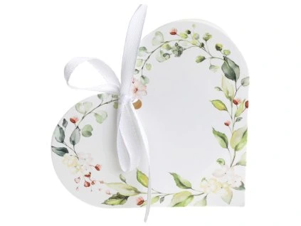 Krabička na darčeky - srdce s mašľou 6 ks