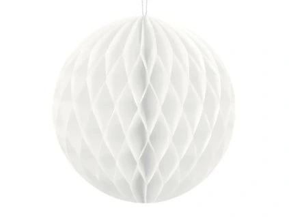 Papierová guľa - biela 10 cm