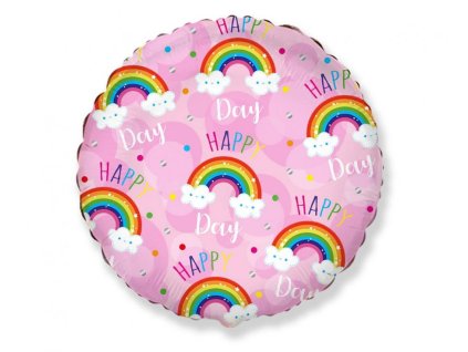 84093 1 foliovy balon happy day ruzove 48 cm