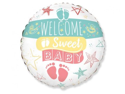 84096 foliovy balon welcome sweet baby 48 cm