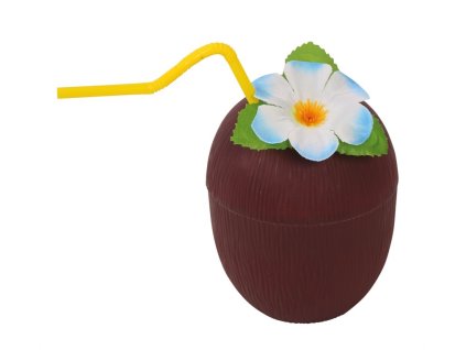 Pohár kokos so slamkou