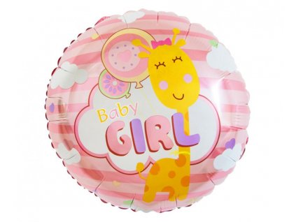 87414 foliovy balon baby girl kruh 45 cm