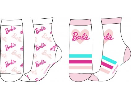 Sada 2 párov detských ponožiek - Barbie, ružové (Méret - zokni 23-26)