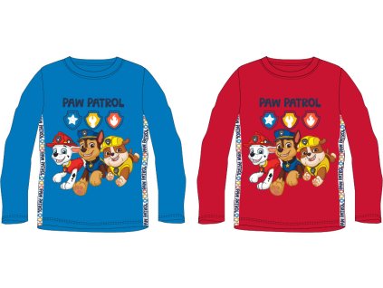 Chlapčenské tričko s dlhým rukávom - Paw Patrol, červené (Méret - gyermek 104)