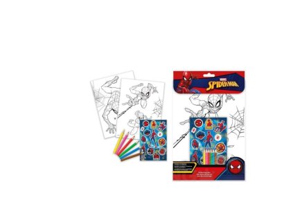 88878 1 set omalovanka farbicky nalepky spiderman