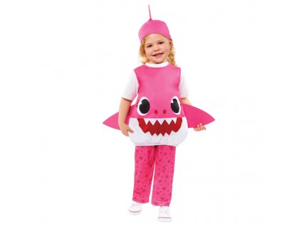 Detský kostým pre najmenších - Baby Shark ružový (Méret - babáknak 12 - 24 hónap)