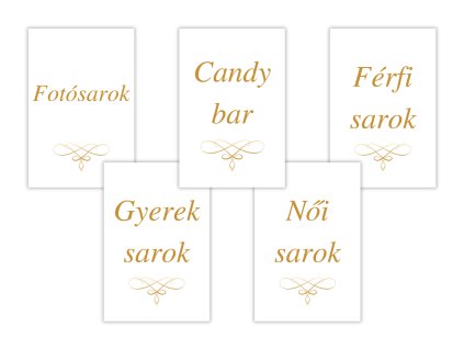 Esküvői információs kártyák - Elegant ornament 5 db