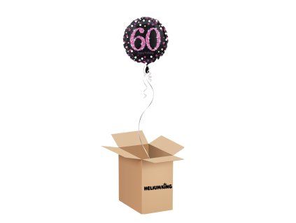 Balónový box - 60 trblietavá ružová