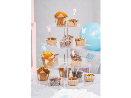 4 levels square acryl cake stand 30cm x 30cm x 32cm