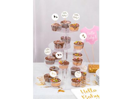 4 levels round acryl cake stand dia 30cm x 32cm (1)