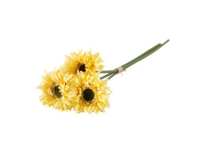 bunch 3 yellow gerbera 25cm
