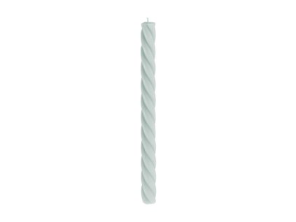 set 2 sage green spiral taper candles dia 2 2cm x 26cm