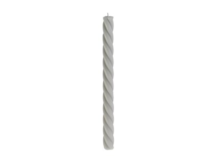 set 2 cool grey spiral taper candles dia 2 2cm x 26cm