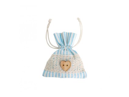 set of 4 pastel blue bags with stripes 8cm x 10cm