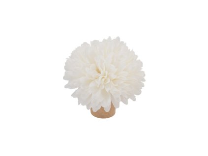 wooden deco w white flower dia 6 5cm x 6 5cm