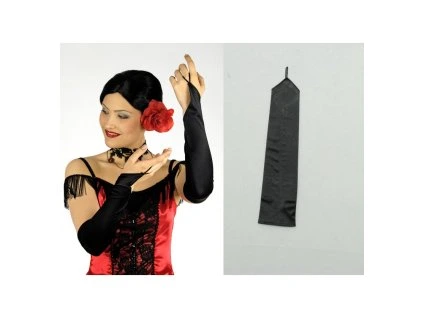 Dlhé rukavice na prst - Čierne