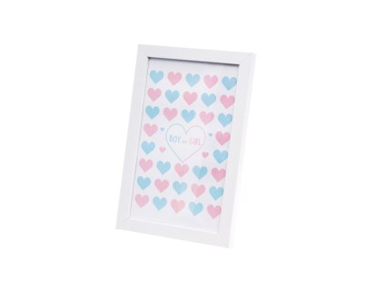white frame guest book gender reveal 20cm x 30cm