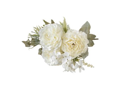 bouquet 3 renoncules blanc 32cm