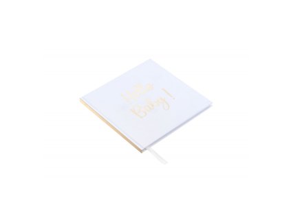 guest book hello baby metal gold 20 5cm x 20 5cm