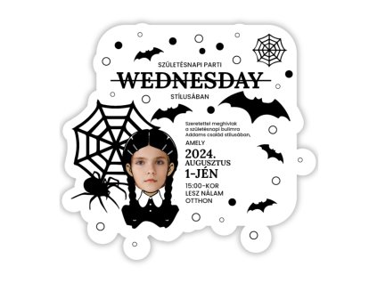 Személyre szabott meghívók 6 db - Wednesday