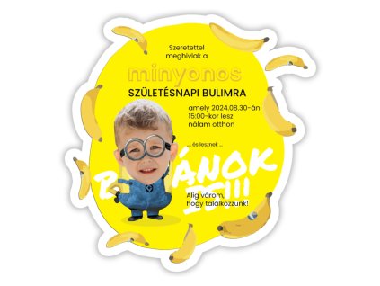 Személyre szabott meghívók 6 db - Minyonok