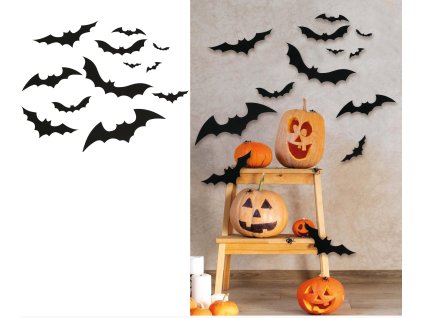 Siluety - Čierne netopiere 12 ks