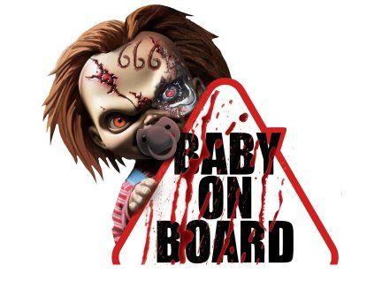 Nálepka na auto - Halloween dieťa v aute