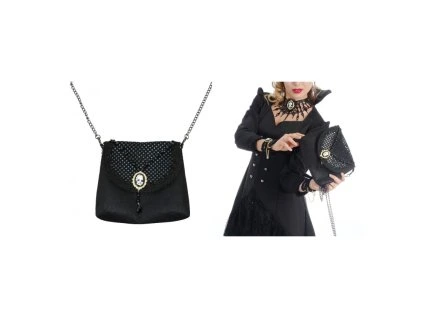 Čierna gotická kabelka s medailónom
