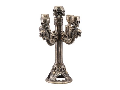polyresin bronze skulls candle holder for 5 candles 19cm x 19cm x 27 5cm
