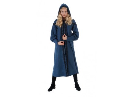 woman blue hooded cape one size
